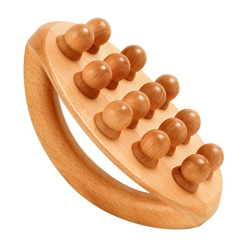 Lot de 2 bâtons de massage Gua Sha en bois – 12 perles
