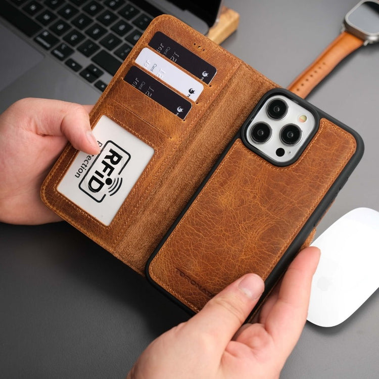 Étui portefeuille en cuir Casper compatible MagSafe pour iPhone 16 Pro