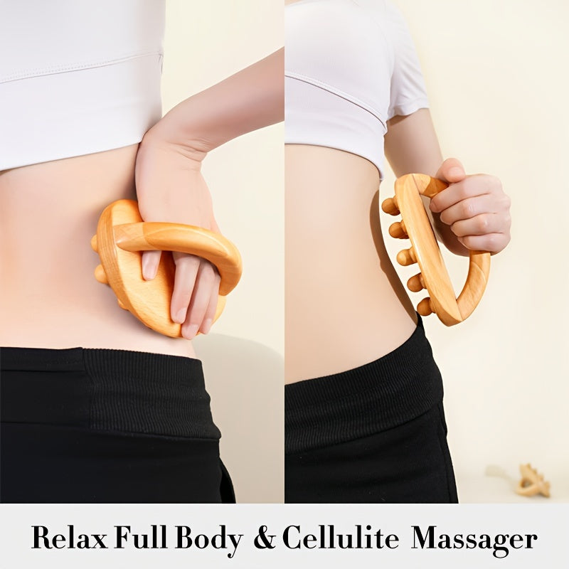 Lot de 2 bâtons de massage Gua Sha en bois – 12 perles