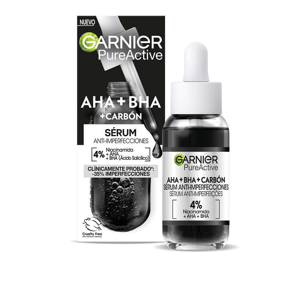 Garnier Pure Active – Sérum anti-imperfections AHA + BHA au charbon, 30 ml