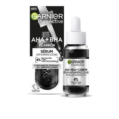 Garnier Pure Active – Sérum anti-imperfections AHA + BHA au charbon, 30 ml